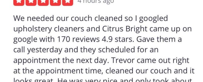 upholstery cleaning review citru bright couch cleaning