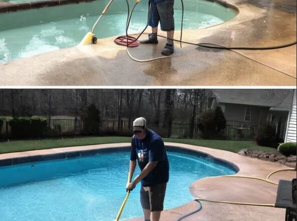 maintain a clean and safe pool area with pressure washing from citrus bright