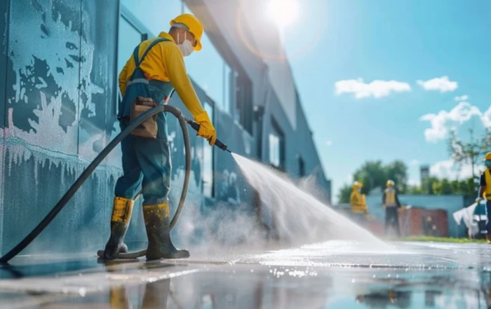 Clean outdoor area after Citrus Bright pressure wash—safe, effective, and perfect for summer gatherings. Call (480) 689-3509