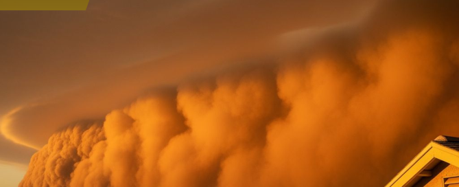 Haboob dust storm approaching East Valley Arizona neighborhood during monsoon season