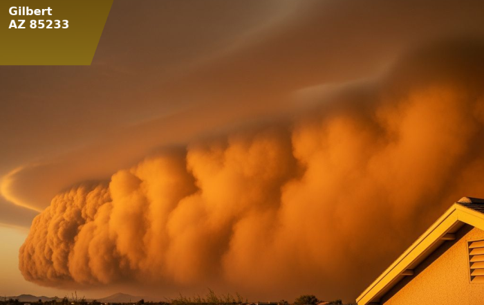 Haboob dust storm approaching East Valley Arizona neighborhood during monsoon season