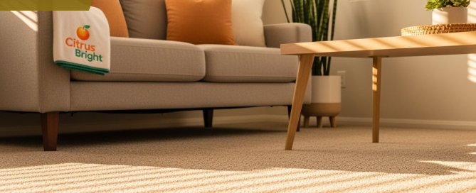 Professional carpet cleaning cost in Gilbert AZ — freshly cleaned living room carpet - Keyword: carpet cleaning cost Gilbert AZ