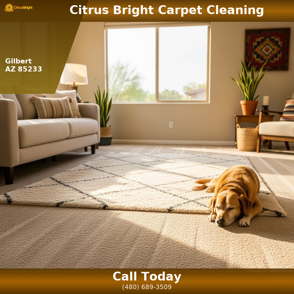Clean carpet in a Mesa AZ family home after professional truck-mounted extraction by Citrus Bright