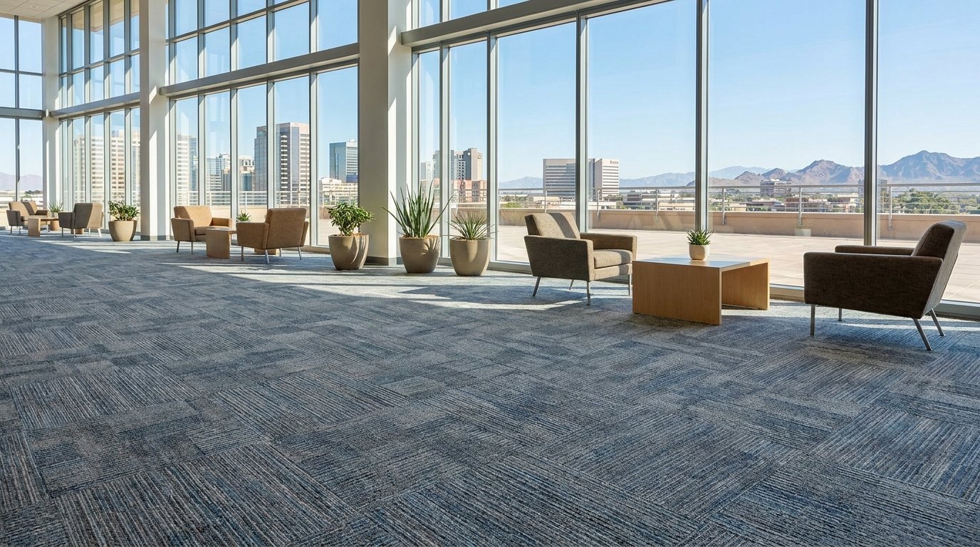 Clean commercial carpet in a Phoenix, AZ office by Citrus Bright