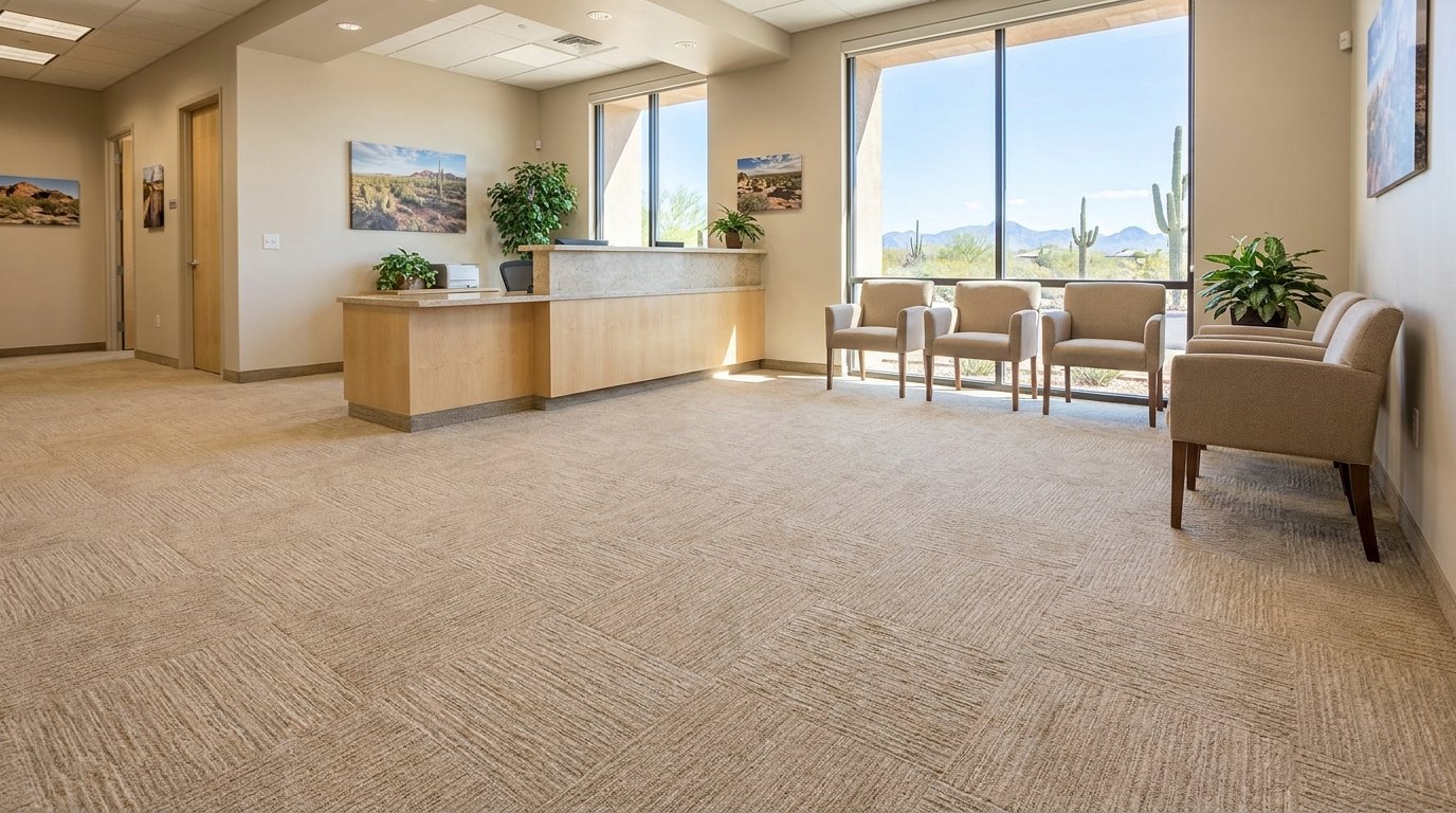 Clean commercial carpet in a Queen Creek, AZ office by Citrus Bright
